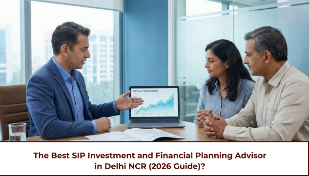 SIP investment and financial planning advisor in Delhi NCR explaining mutual fund portfolio and goal based investment strategy